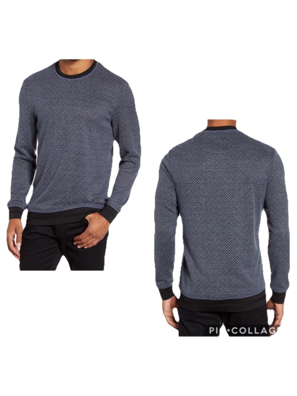 Vince Camuto Slim Fit Diamond Textured Crewneck Men Sweater xL